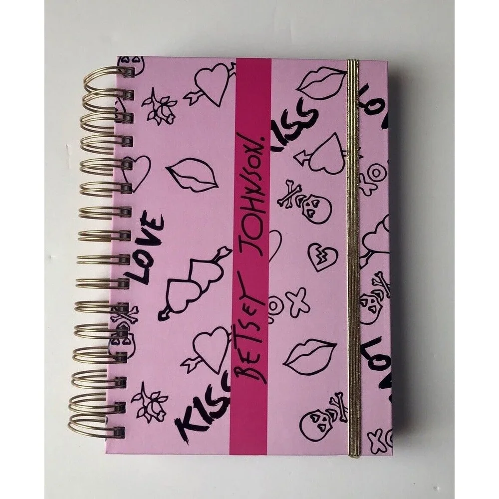 Betsey Johnson journal Spiral Pink With Written Designs